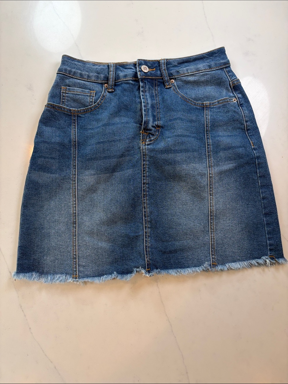 Denim Skirt in Medium Blue
